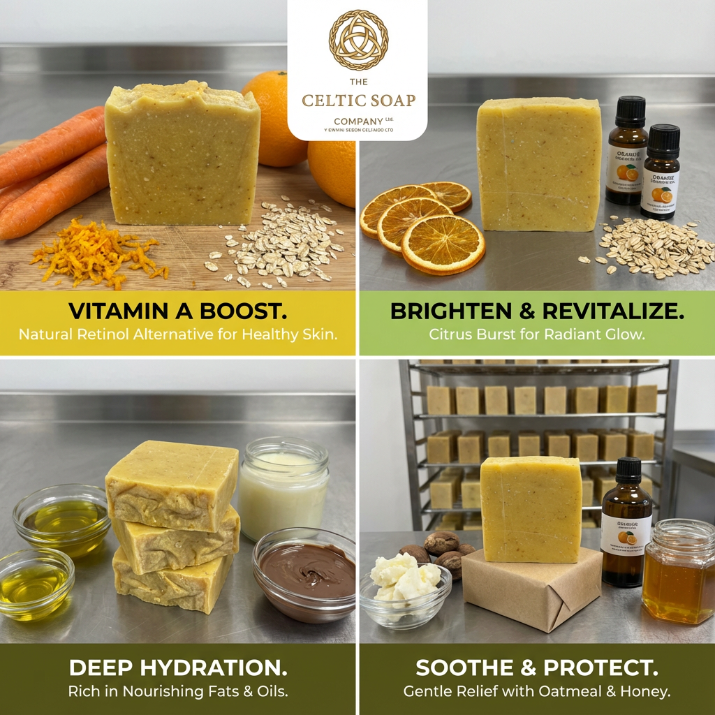 Orange and Carrot burst - a beautiful skin nourishing combination soap bar