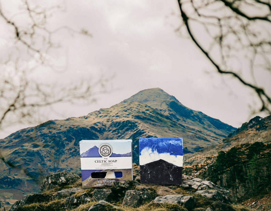 Yr Wyddfa Soap with Packaging on Mountain