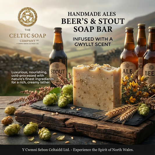 Handmade Ales Beer's and Stout Soap Bar's infused with a Gwyllt scent for a daily fresh shower experience