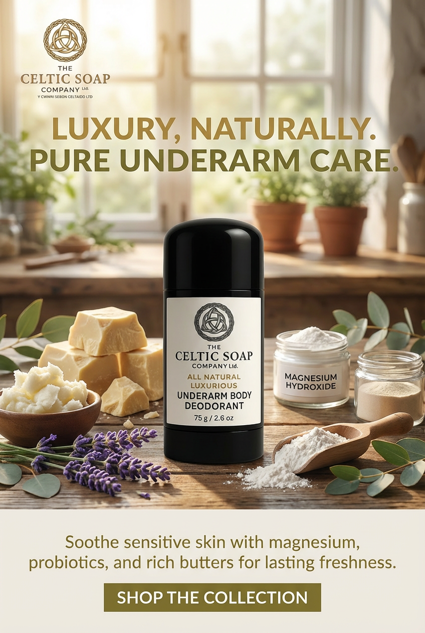Natural Luxurious Male Underarm Body Deodorant with a variety of scents or essential oil.