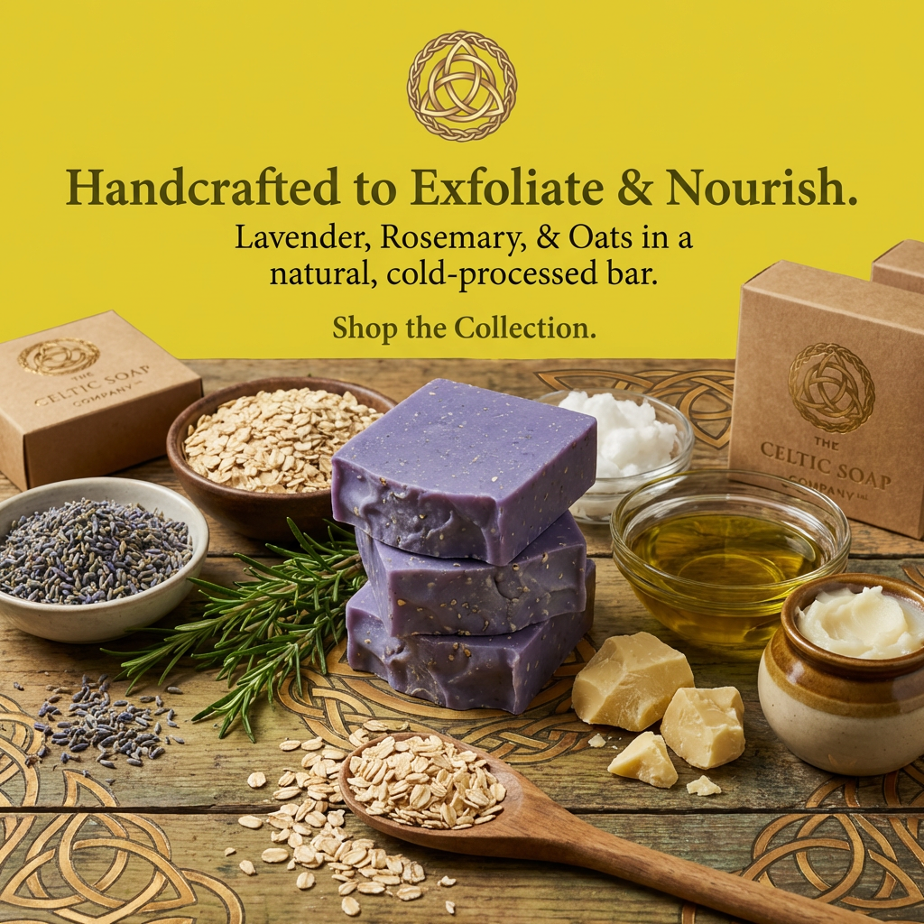 Lavender and Rosemary with colloidal oats, a great exfoliating soap bar
