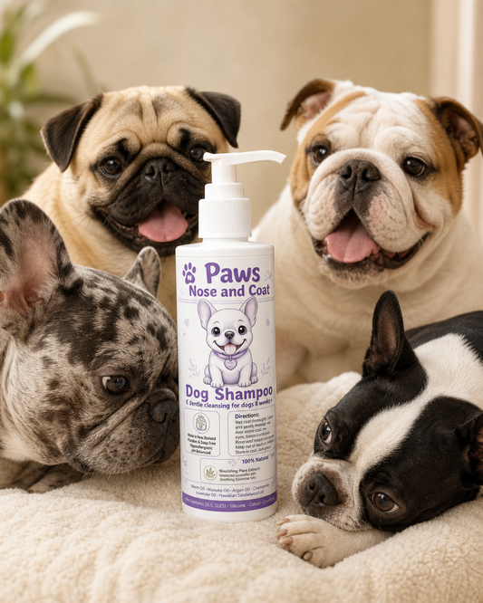 Paws Nose and Coat Dog      Shampoo – Gentle, organic care for healthier coats