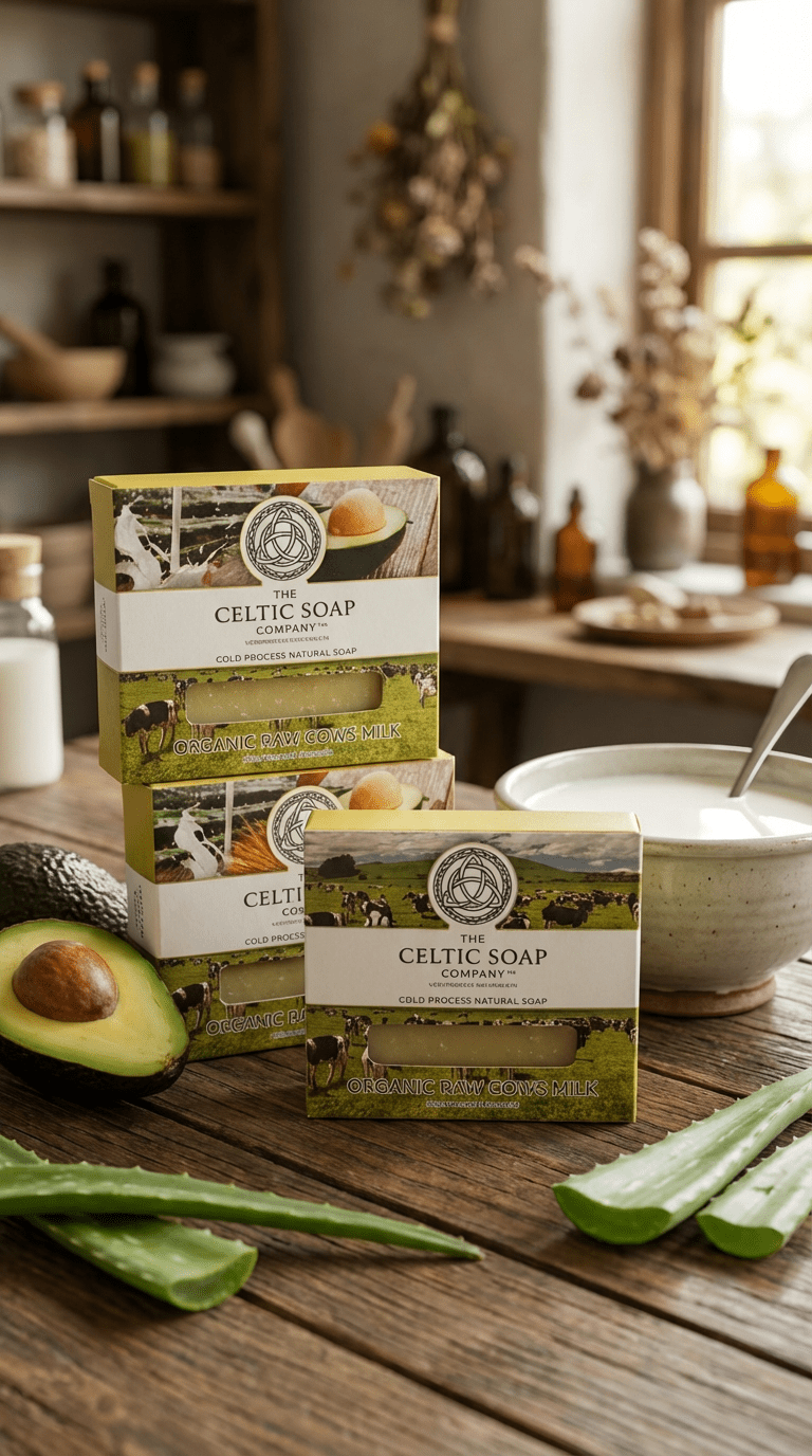 Organic Raw Cows milk infused with Aloe Vera and Avocado - a skin loving soap bar.