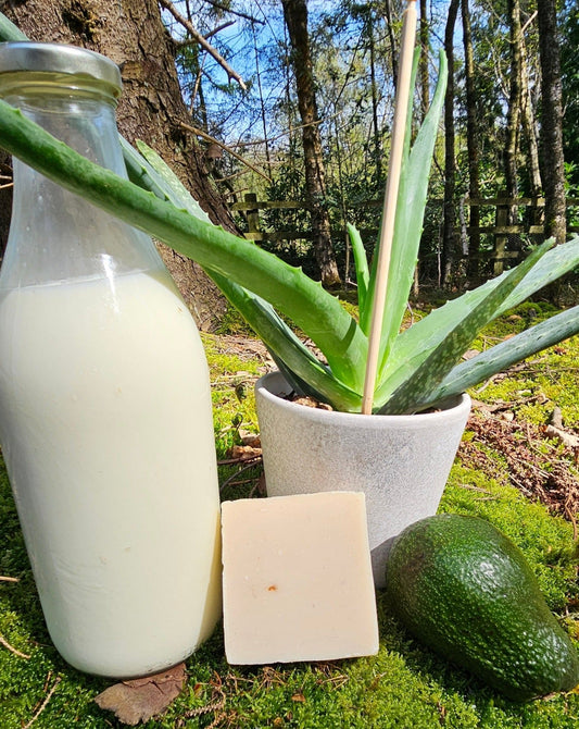Organic Raw Cows milk infused with Aloe Vera and Avocado - a skin loving soap bar - The Celtic Soap Company (Y Cwmni Sebon Celtaidd) Ltd.