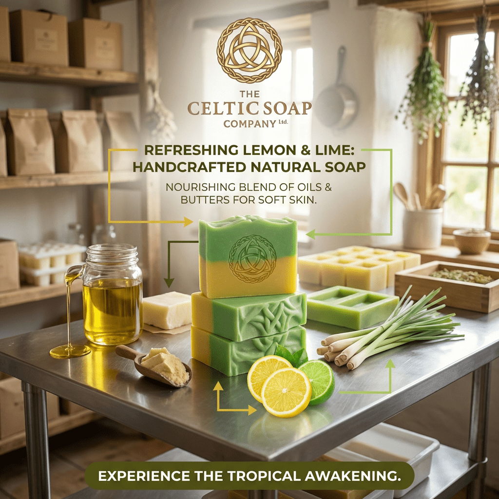 Refreshing Lemon and Lime - a hand crafted natural soap.