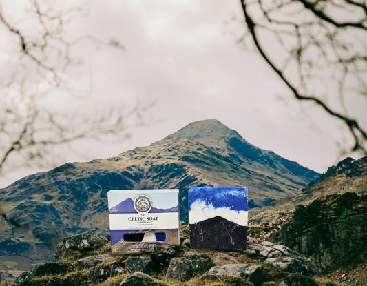 Yr Wyddfa Soap with Packaging on Mountain